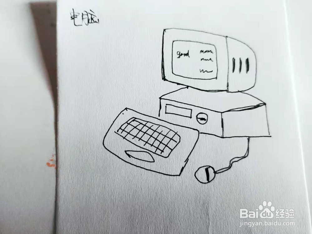 卡通版台式电脑简笔画怎么画呢？