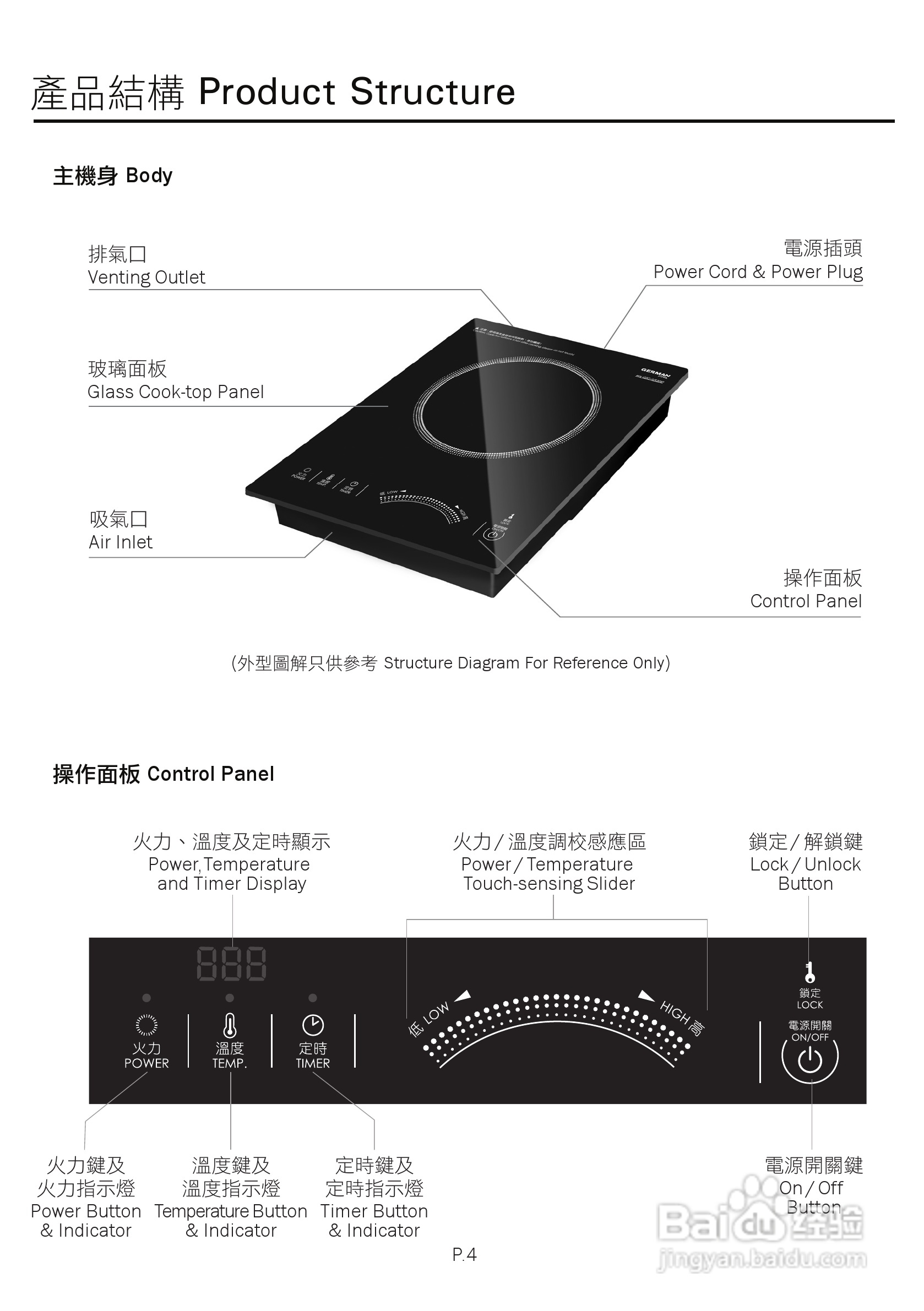 德國寶gic-gs20p可攜式電磁爐使用說明書