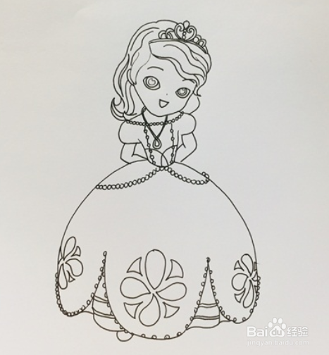 小公主苏菲亚的简笔画图片