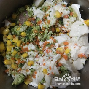 鸡胸肉豆腐蔬菜饼的做法