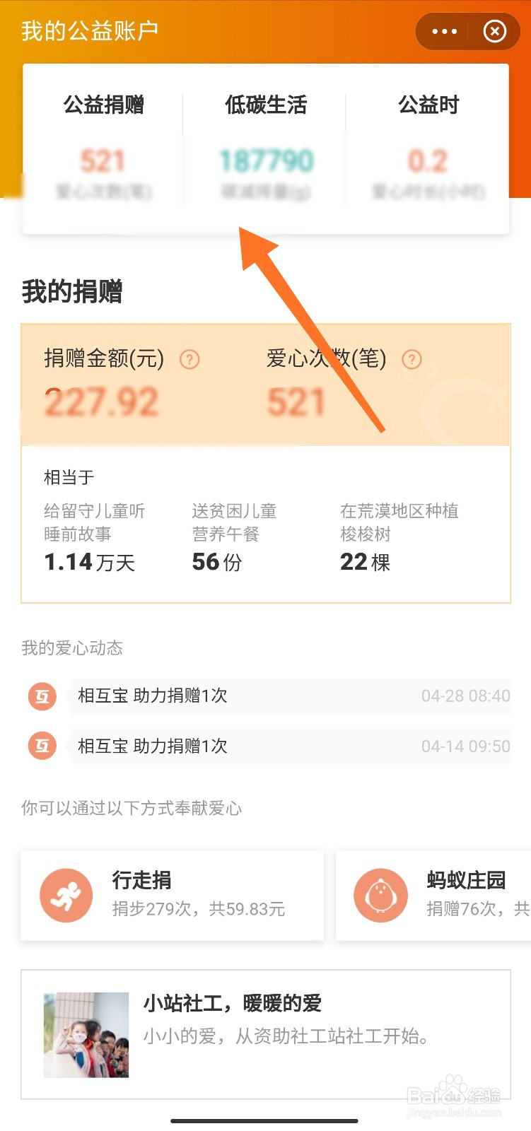 支付宝怎么看自己的公益数据