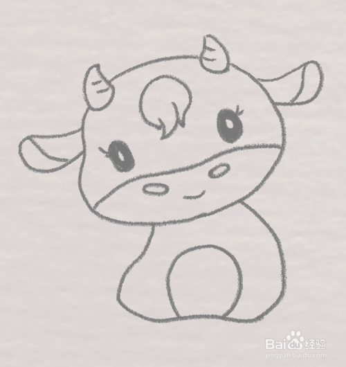 可爱的小牛怎么画