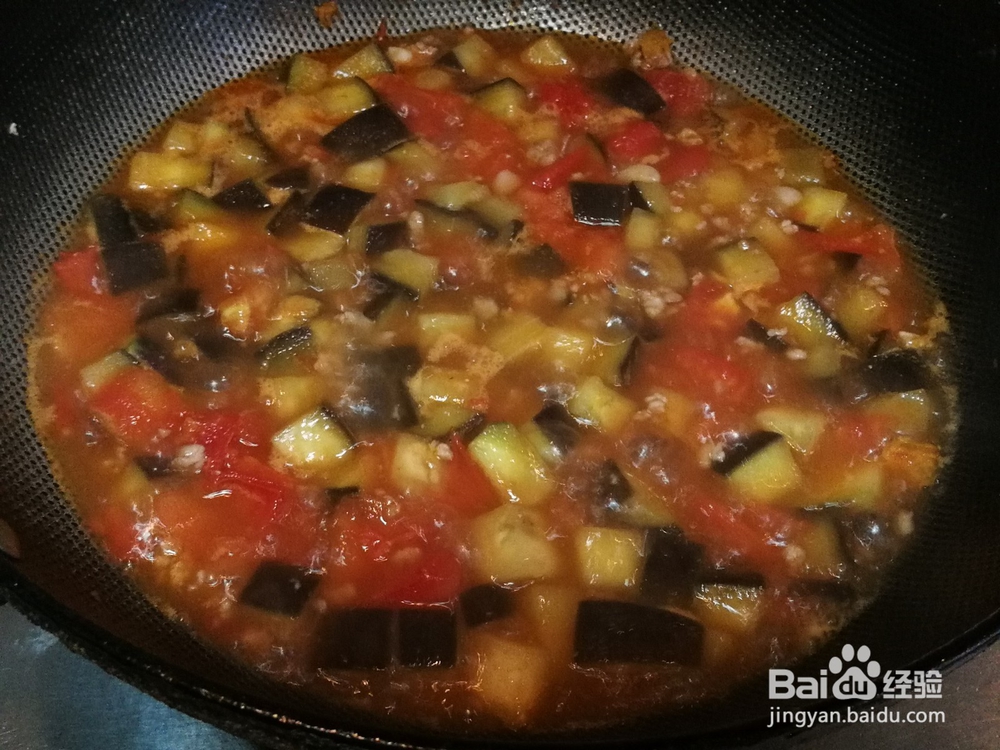 夏日好食物-肉沫茄子西红柿打卤面