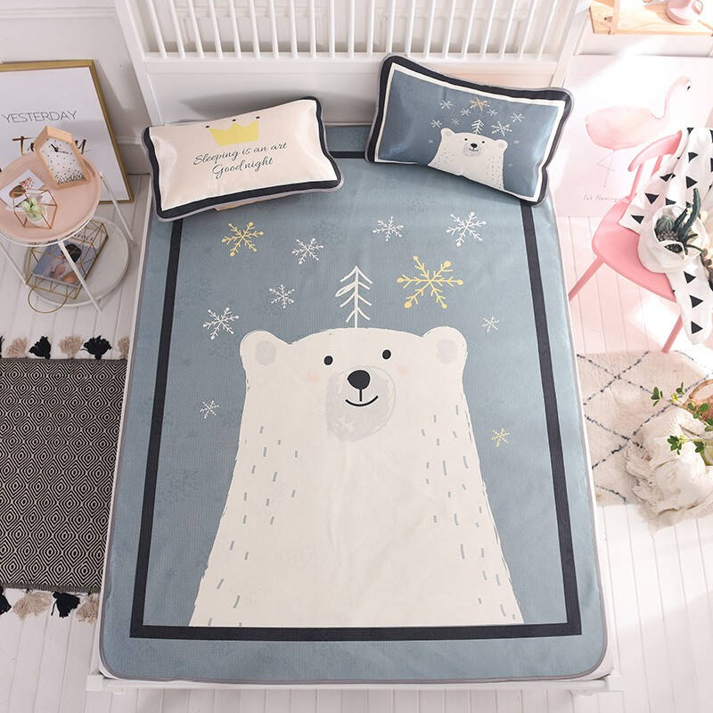 精选空调冰丝凉席予裸睡党清凉感