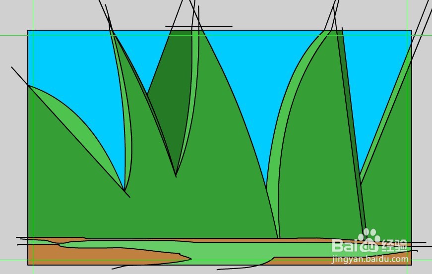 flash绘制一个草丛微观的背景