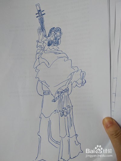 琵琶女的画法