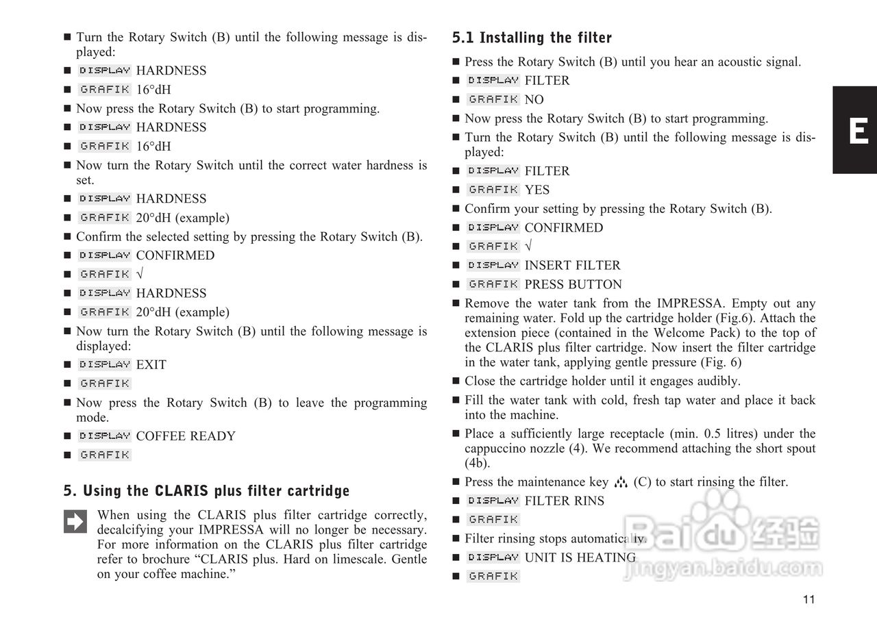 JURA IMPRESSA X5咖啡机使用手册:[1]