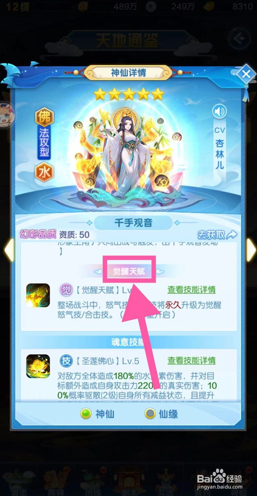 道友请留步怎么查看千手观音的觉醒天赋