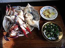 【2011菜展】年菜之十二又鲜又香的-----葱爆大海蟹