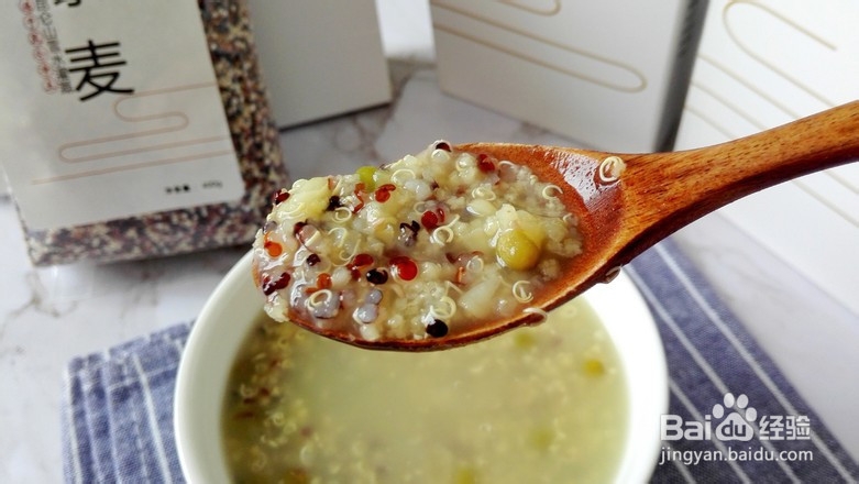 藜麦小米绿豆粥的制作方法