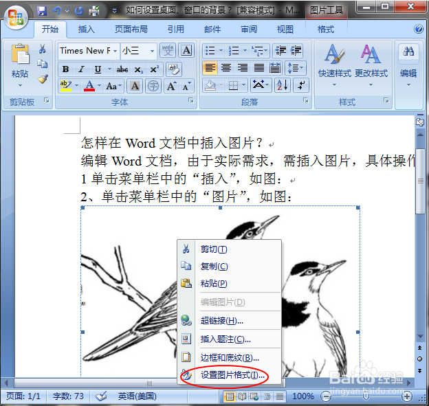 怎样在Word文档中插入图片？