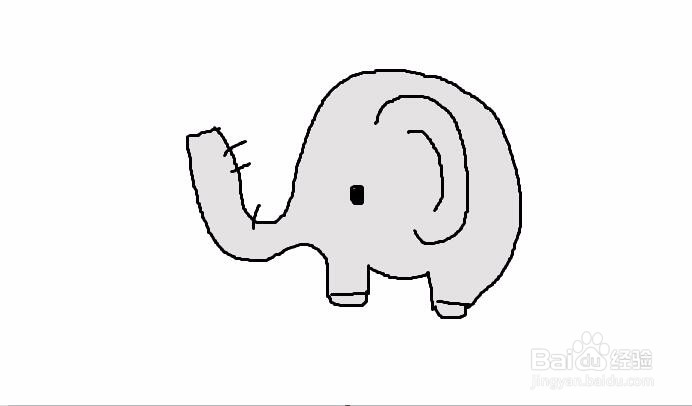 手绘短鼻小胖象的方法