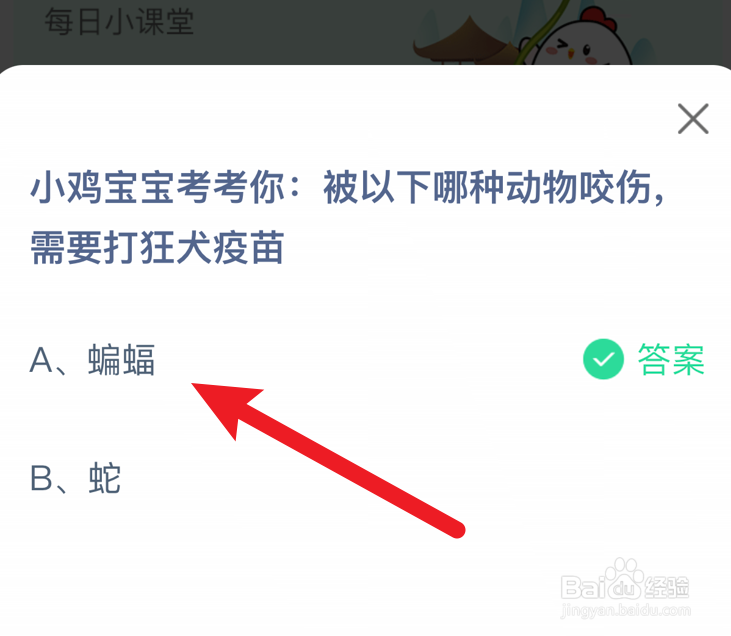 被以下哪种动物咬伤,需要打狂犬疫苗?蚂蚁庄园