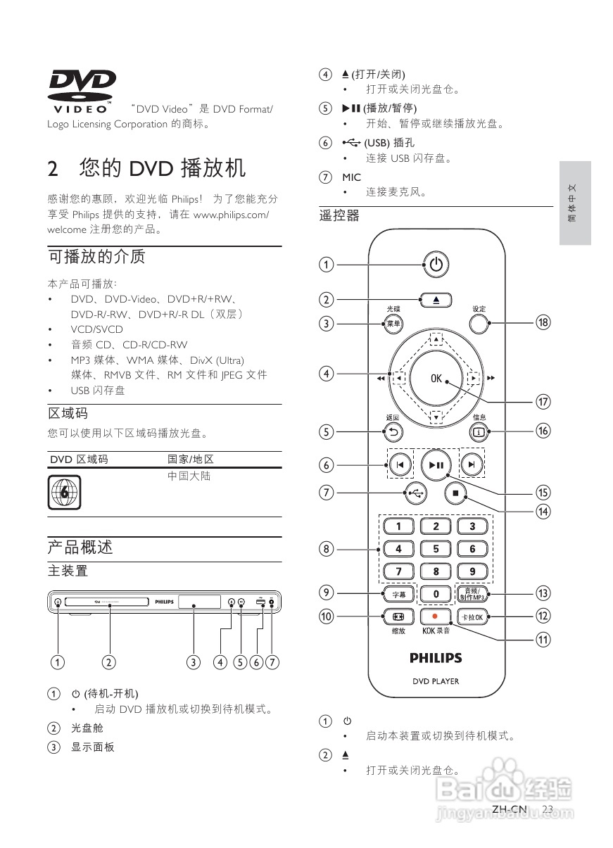 飞利浦DVP3552K/93 DVD播放机使用说明书:[1]
