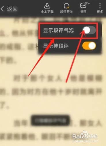 熊猫免费小说软件如何关闭显示段评气泡
