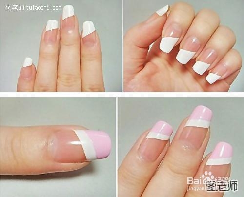粉色波点美甲diy教程