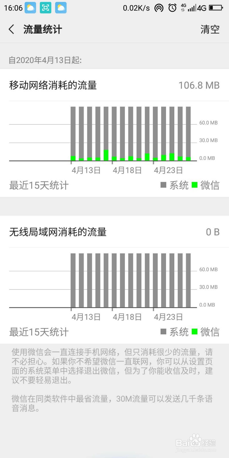 微信如何统计自己使用了多少流量