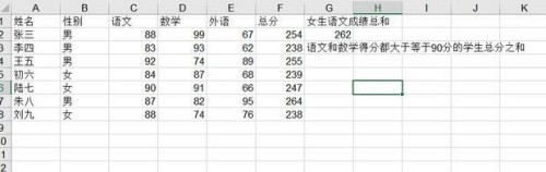 sumifs函数的使用方法及实例