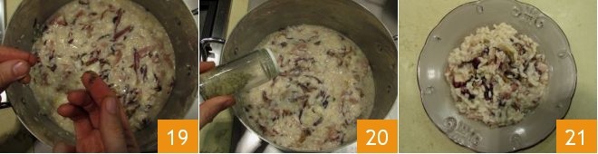 意大利烩饭菊苣和普罗卧干酪