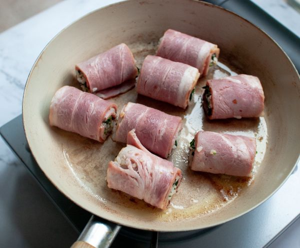 培根菠菜米饭卷