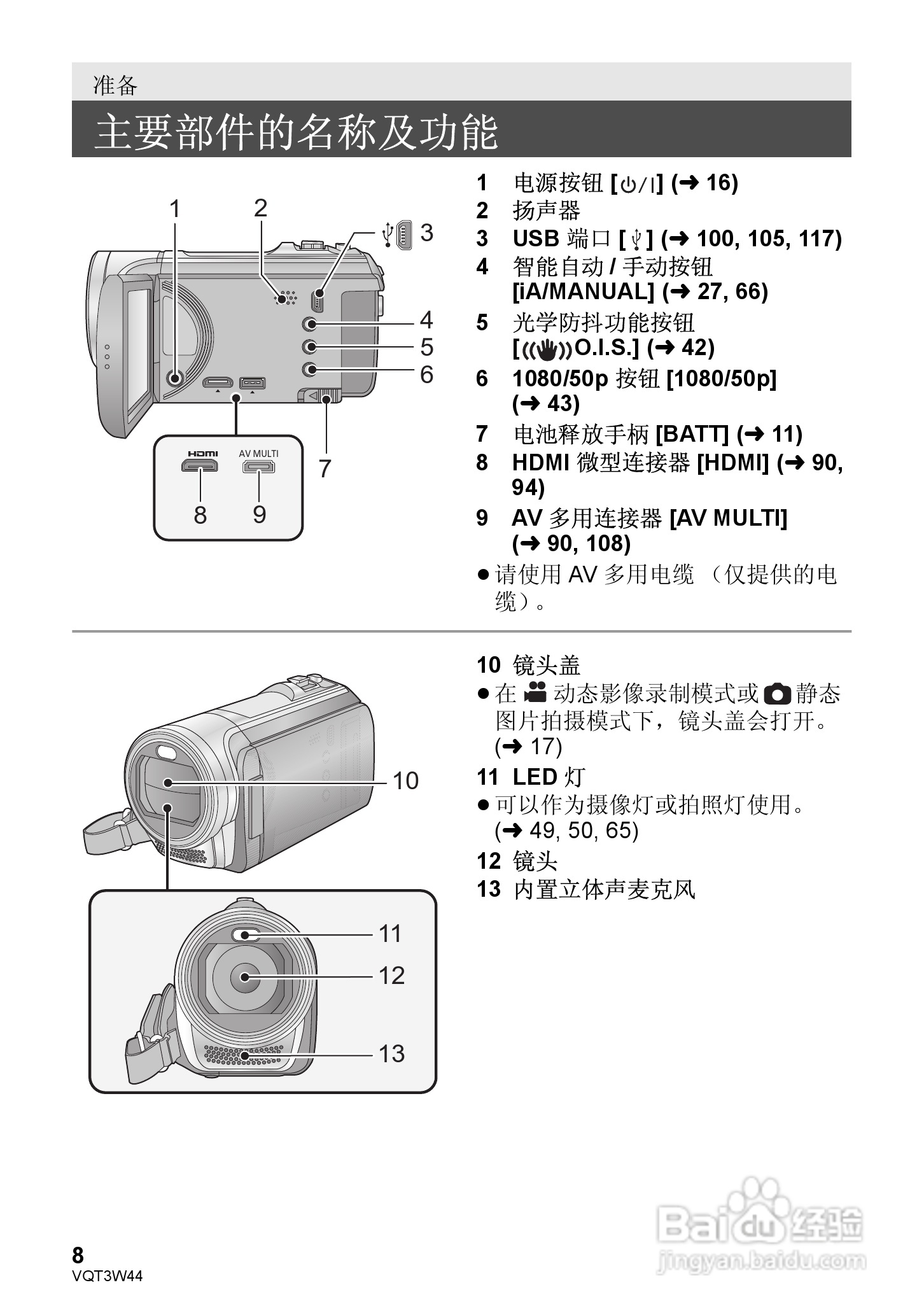 松下HC-V500MGK数码摄像机使用说明书:[1]