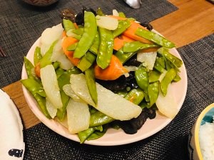 养生食补荷兰豆素炒山药的做法