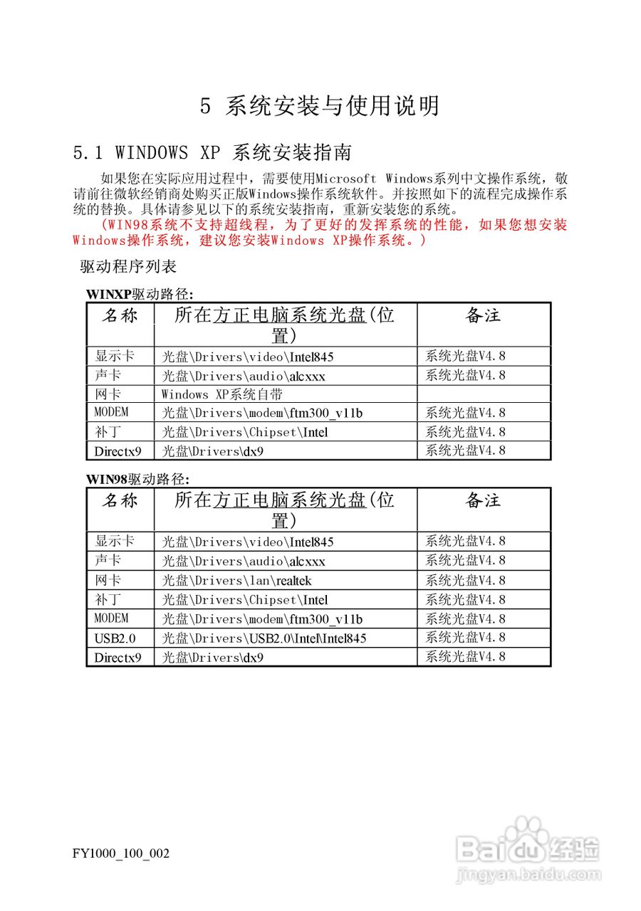 方正电脑飞越1000系列机型说明书:[3]