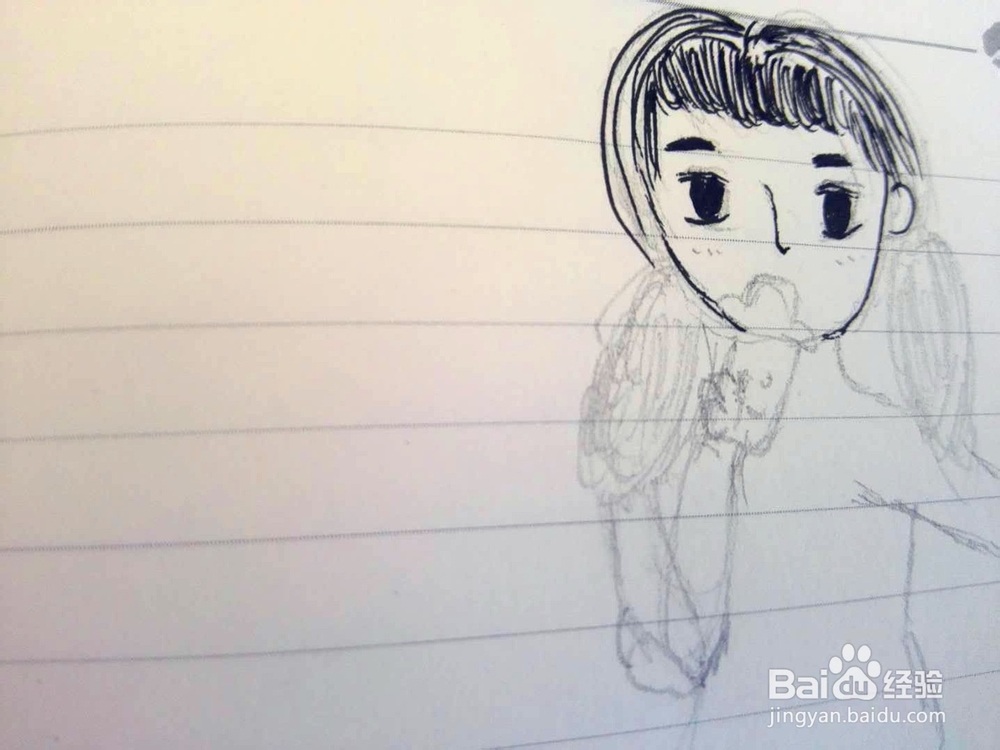 唱歌的小女孩简笔画