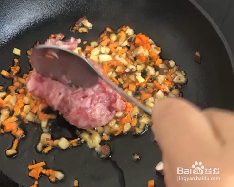 新手教程肉末火腿豆腐