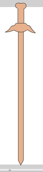 flash绘制一把卡通木剑的方法
