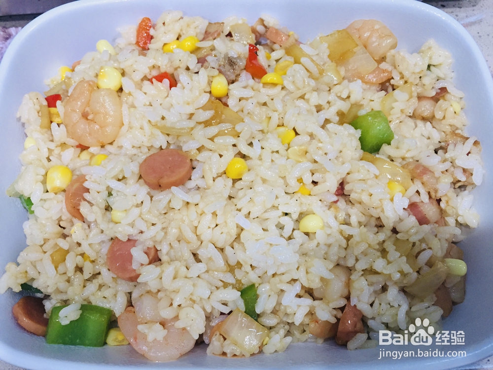 没基础也能做虾仁培根腿芝士焗饭