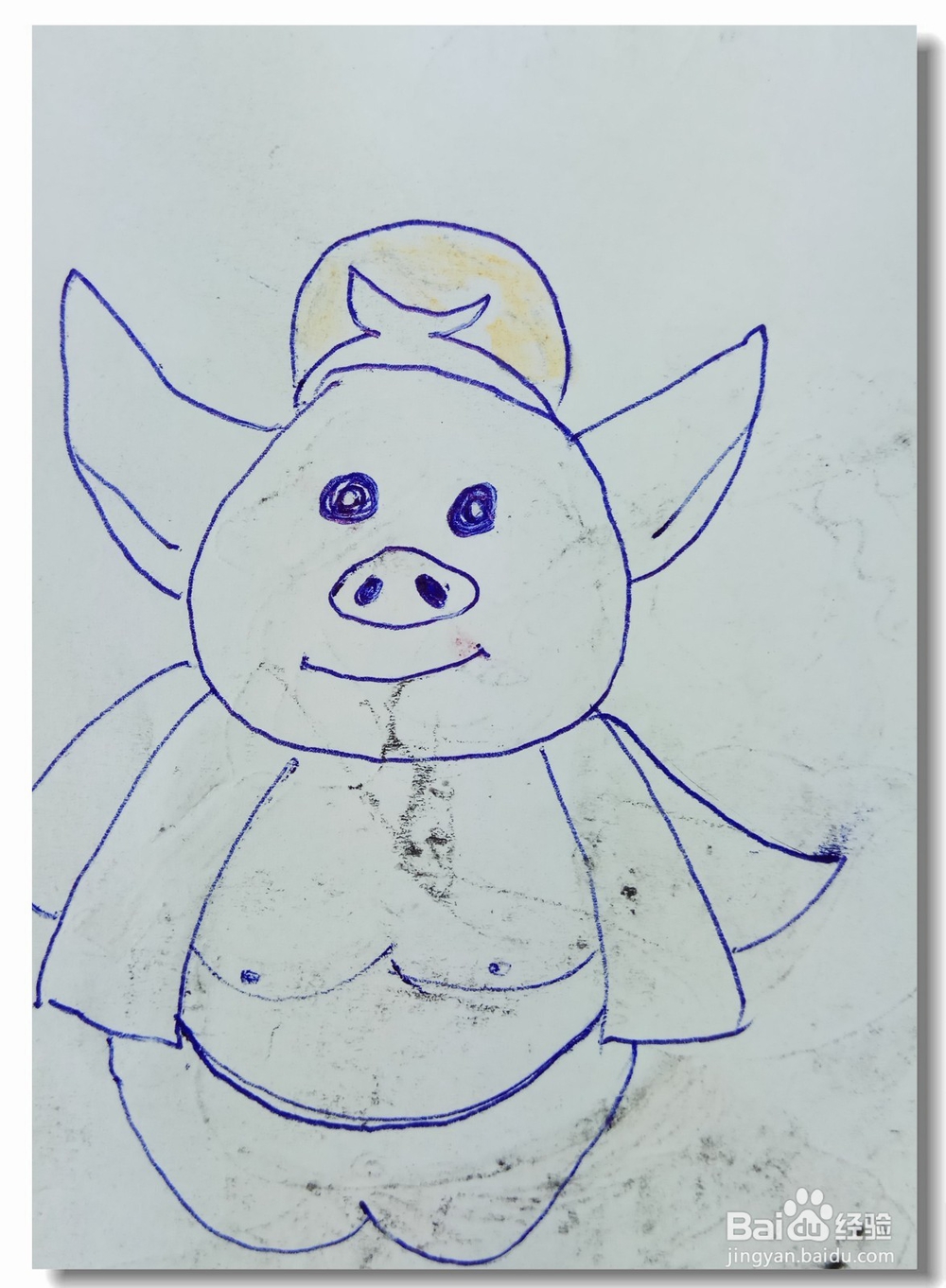 这样画简笔画“猪八戒来了”？