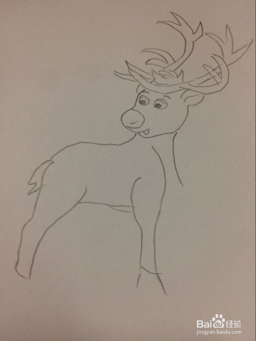 怎样简笔画驯鹿