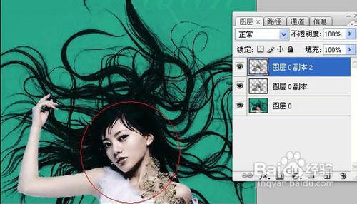 PS抠出单色背景头发丝人物