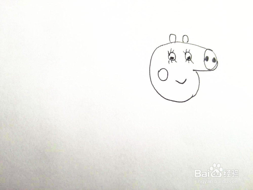 简笔画之看书的小猪佩奇