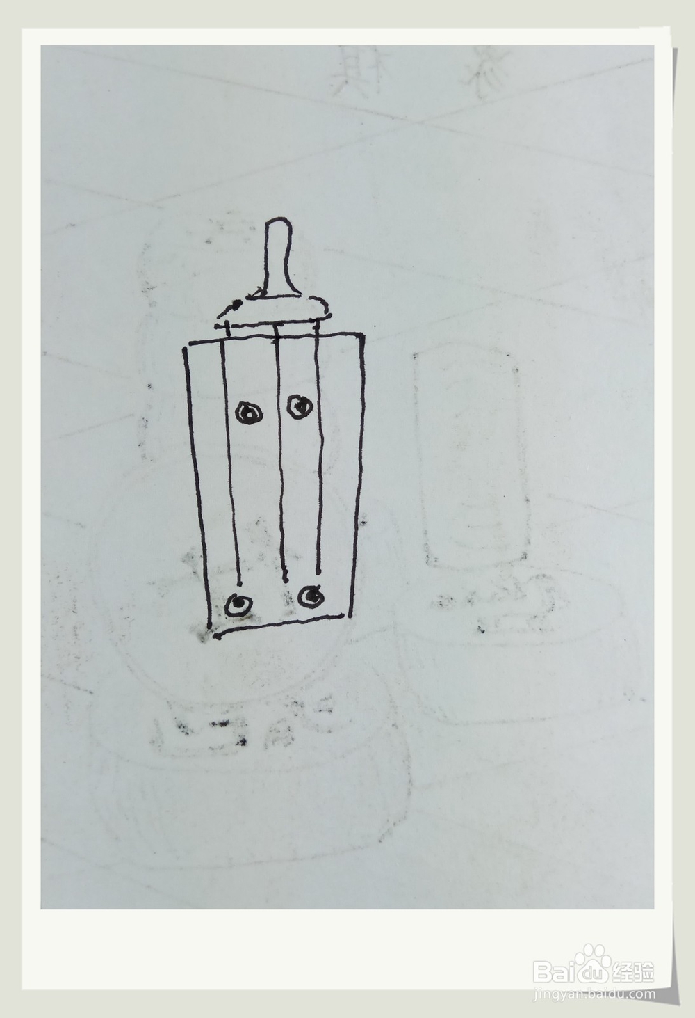 怎样画钢笔画“三相闸刀”