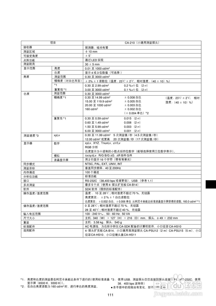 欣润彩色分析仪CA-210说明书:[12]