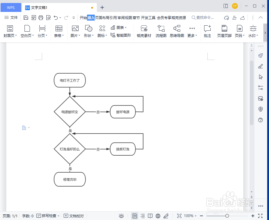 WPS绘制流程图