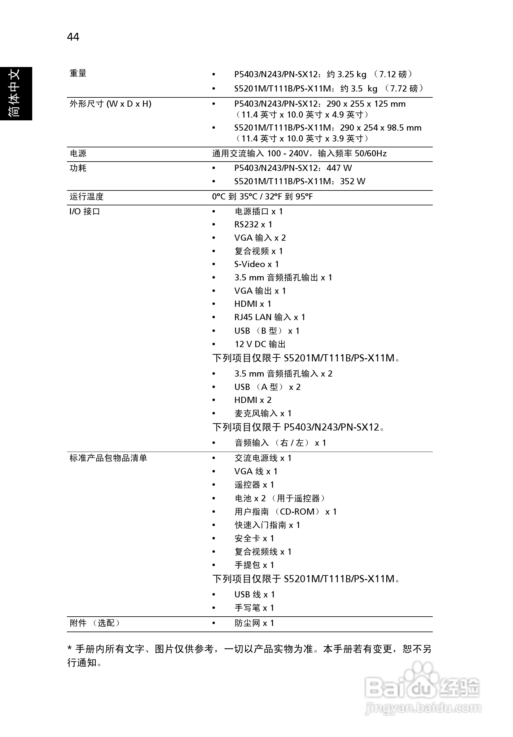 宏基S5201M投影机使用说明书:[6]