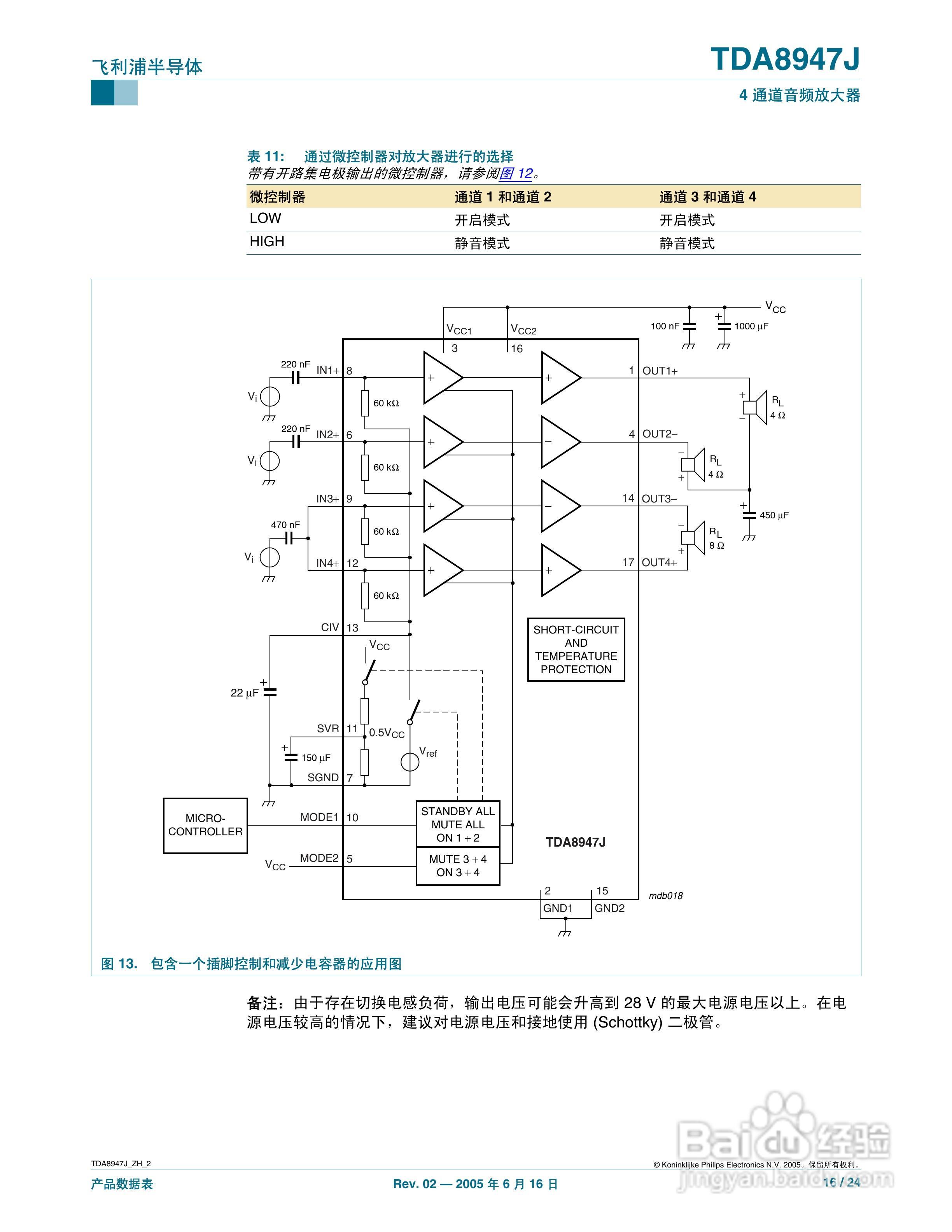 PHLIPS TDA8947J 4通道音频放大器说明书:[2]