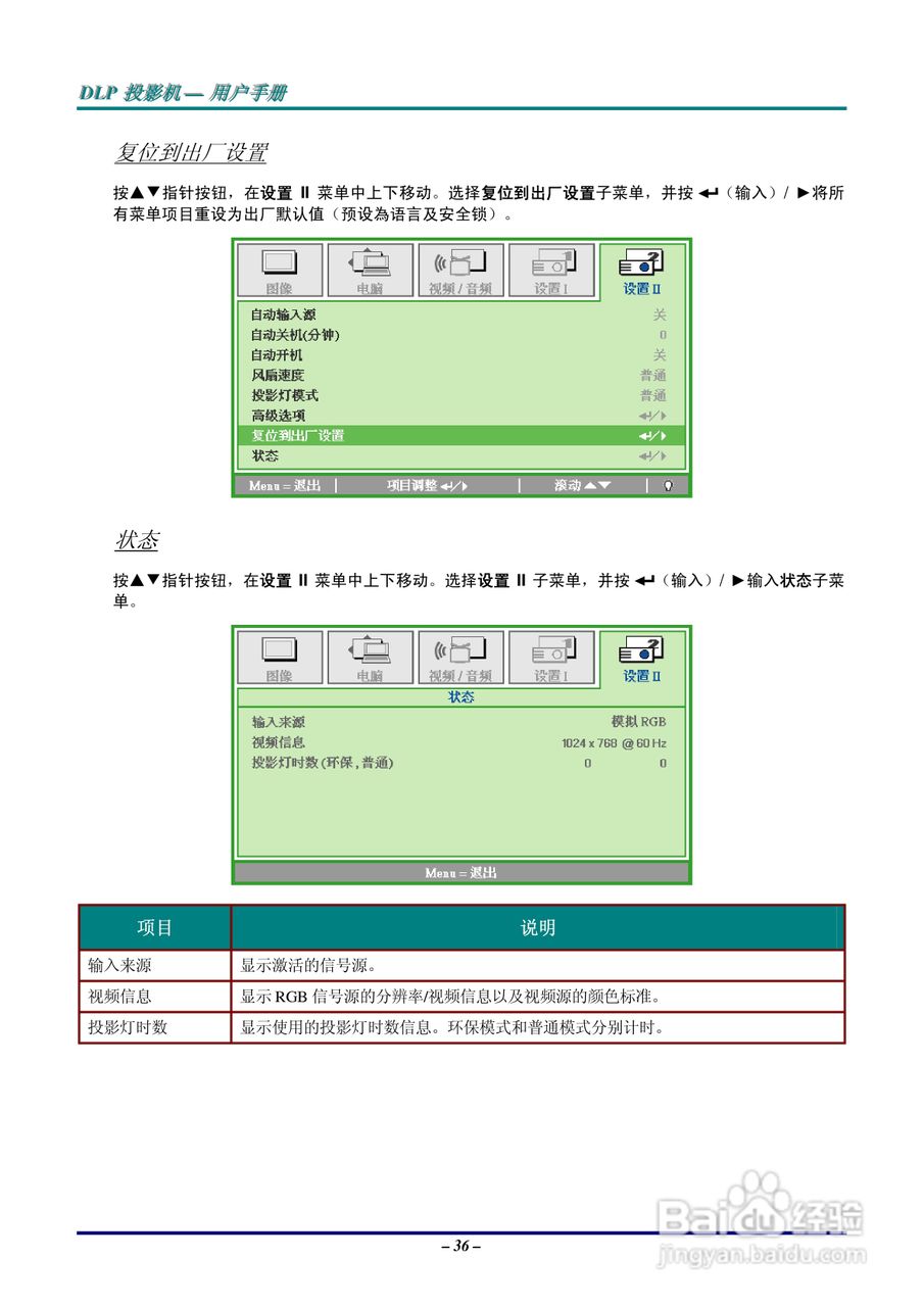 丽讯Vivitek D825ES投影机说明书:[5]