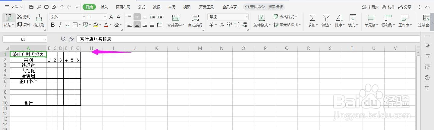 茶叶店财务报表Excel文档
