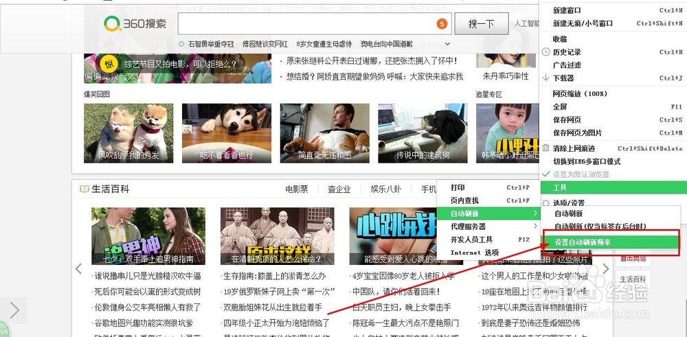 360浏览器怎样自动刷新网页
