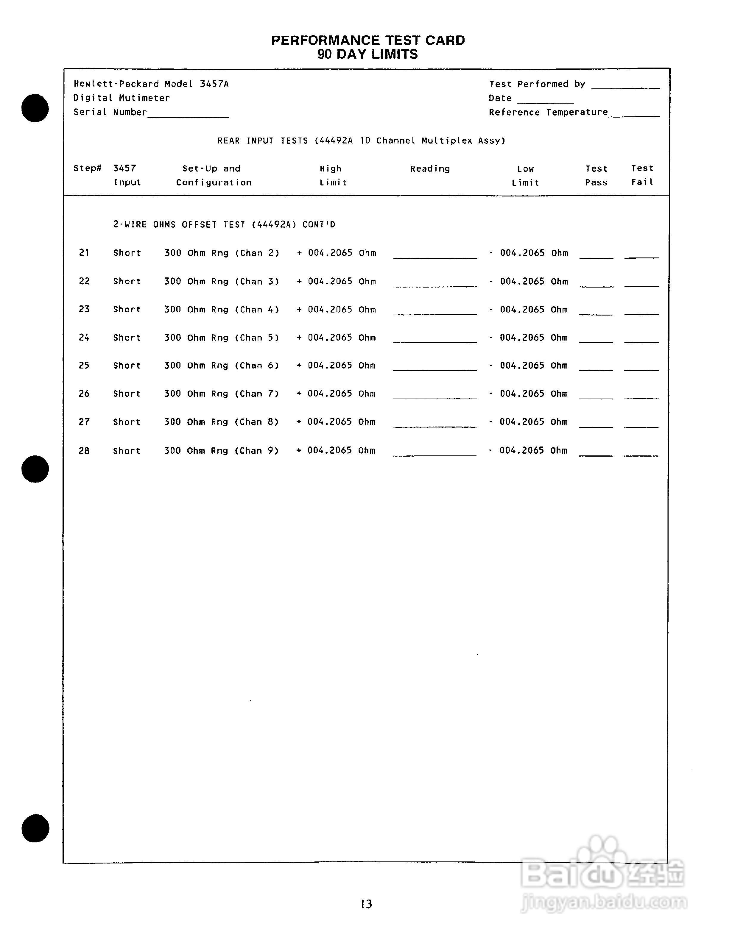 HP 3457A 万用表用户使用手册:[11]