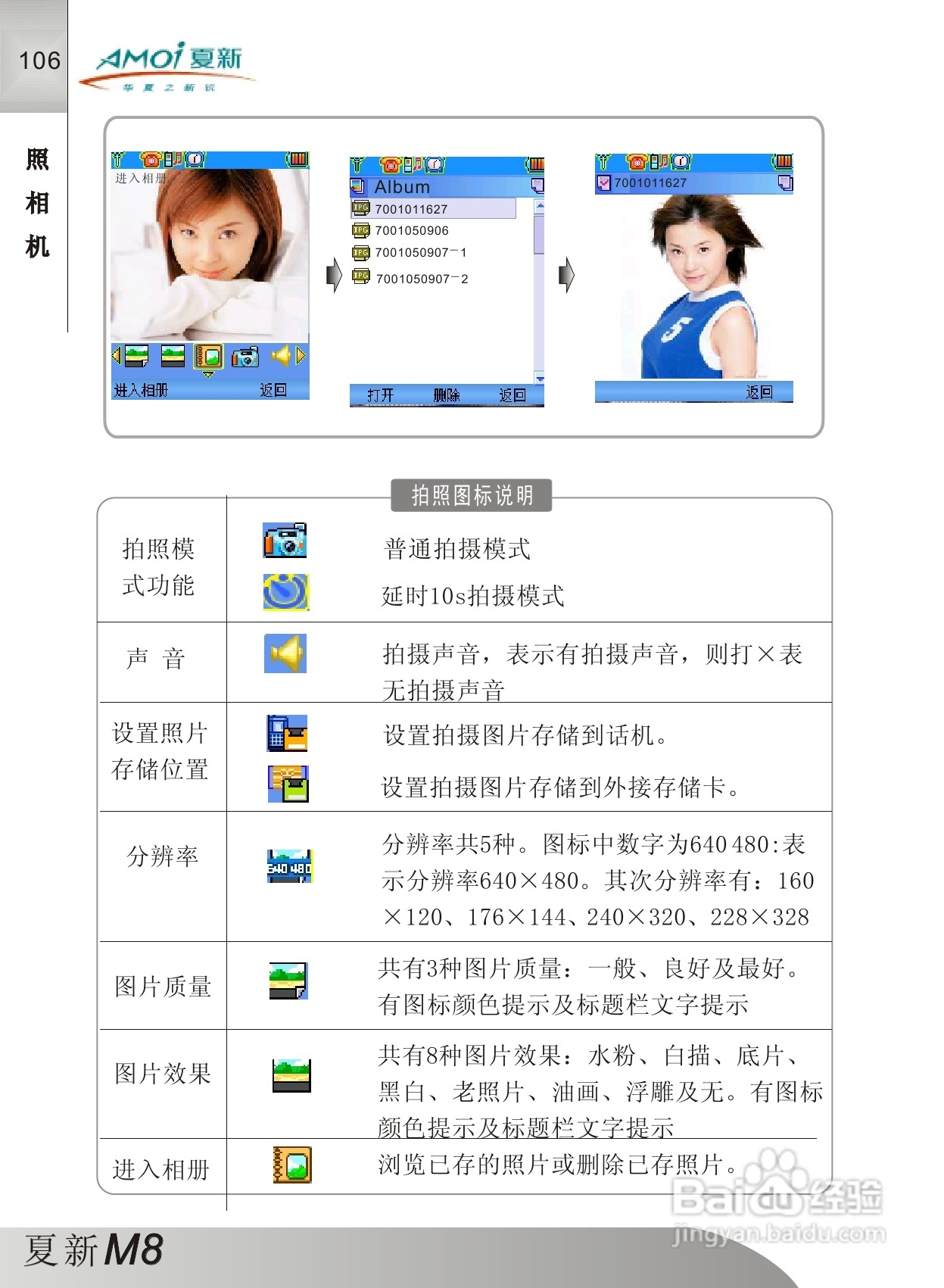 夏新M8手机使用说明书:[11]