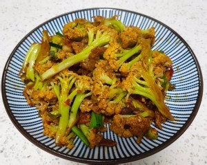 豆豉爆炒有机花菜的做法