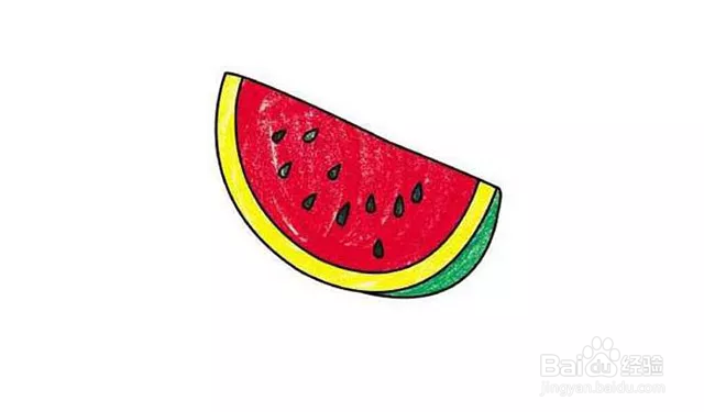 简笔画画夏天大西瓜