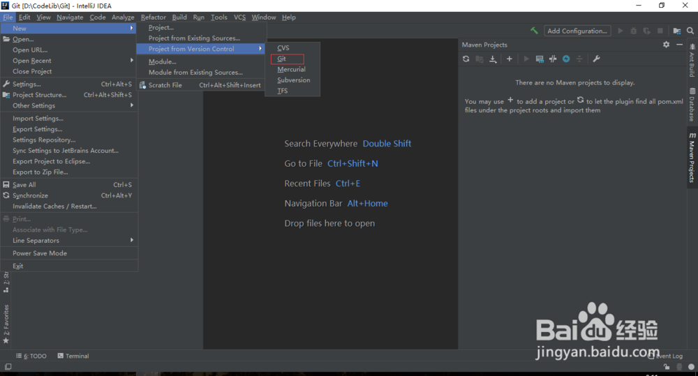 Intelli如何从Git上克隆工程