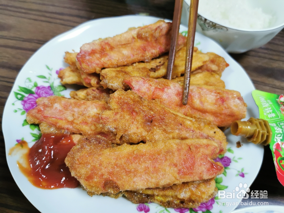 馋哭朋友的煎蟹柳蟹肉棒