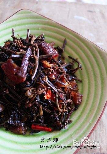 在家自制蕨菜干炒腊肉 百度经验